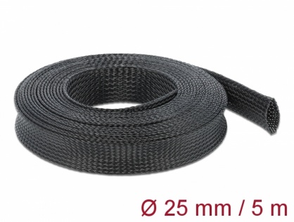 Plasa pentru organizarea cablurilor 5m x 25mm negru, Delock 18851